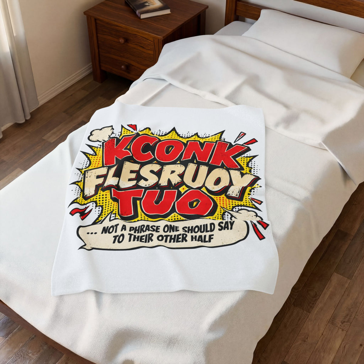 KCONK FLESRUOY TUO Funny Couples Velveteen Plush Blanket