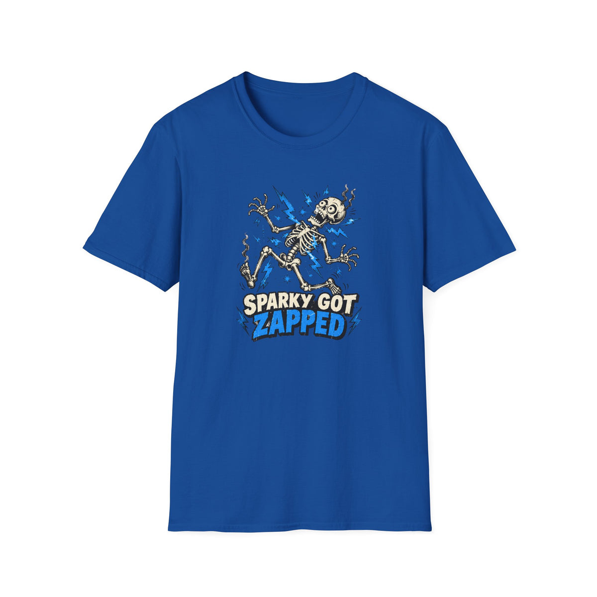 Sparky Got Zapped Skeleton Graphic T-Shirt
