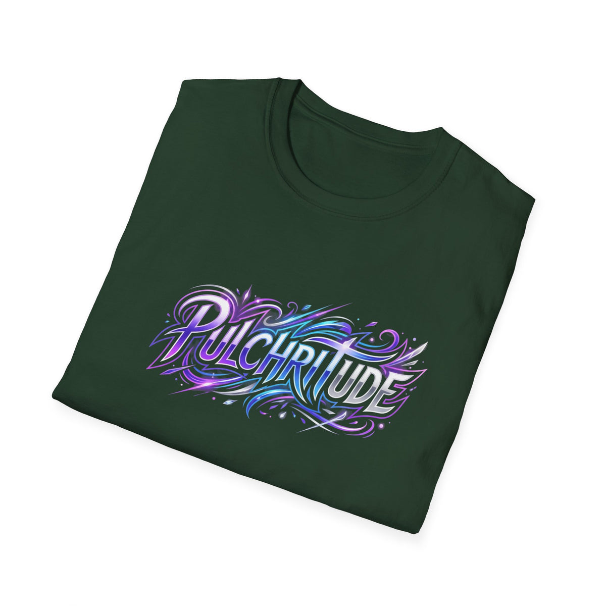 Pulchritude Script T-Shirt — Pastel Calligraphy Graphic Tee