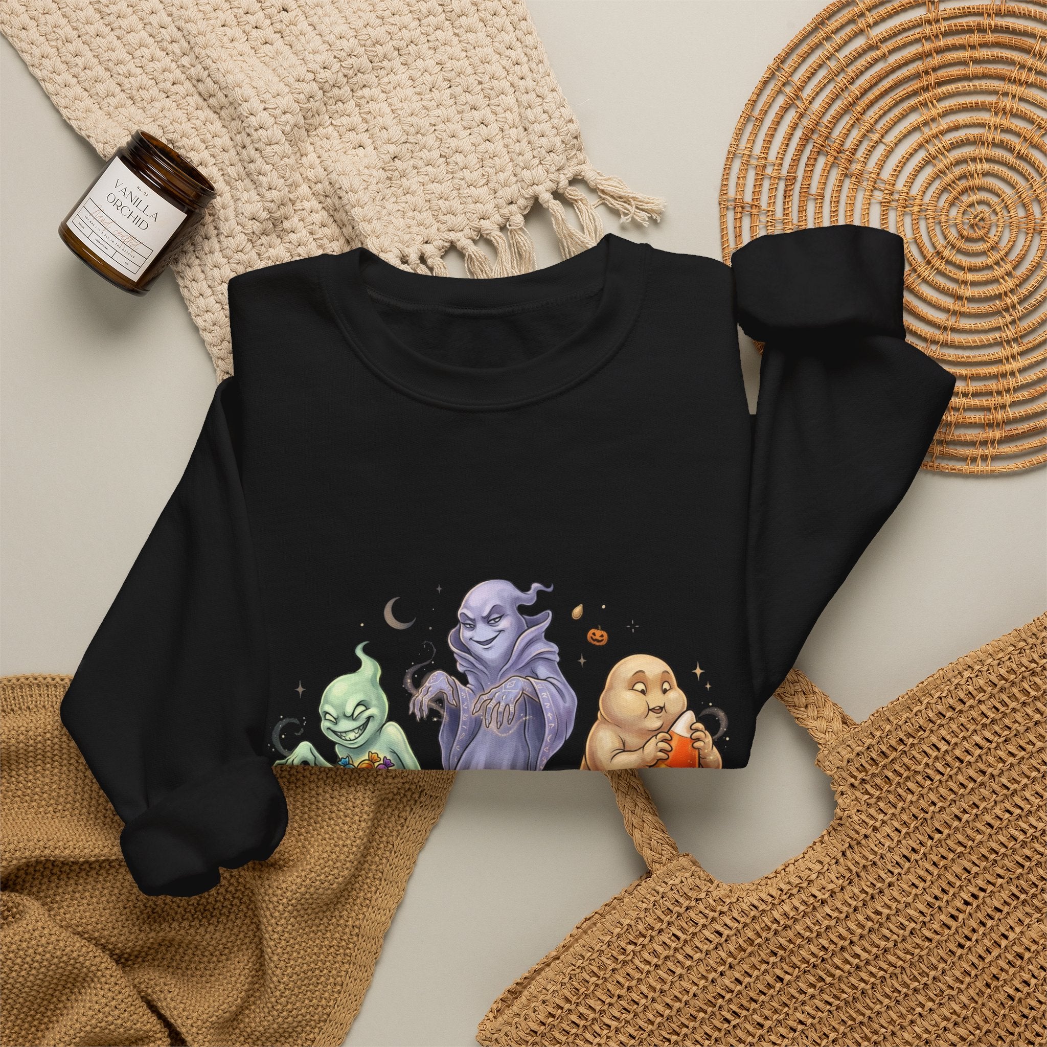 Three Quirky Ghosts Halloween Unisex Heavy Blend Crewneck Sweatshirt