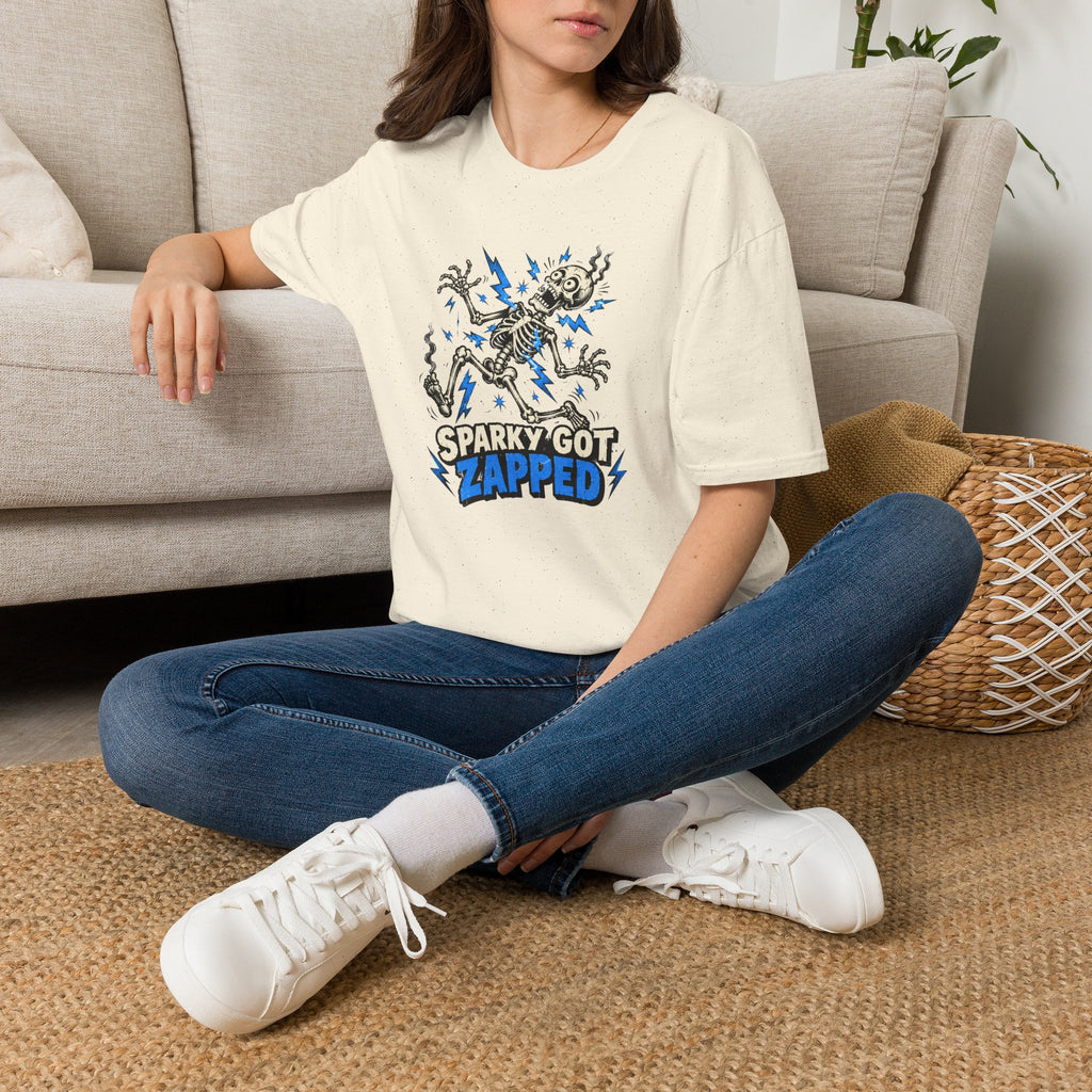 Sparky Got Zapped Skeleton Graphic T-Shirt