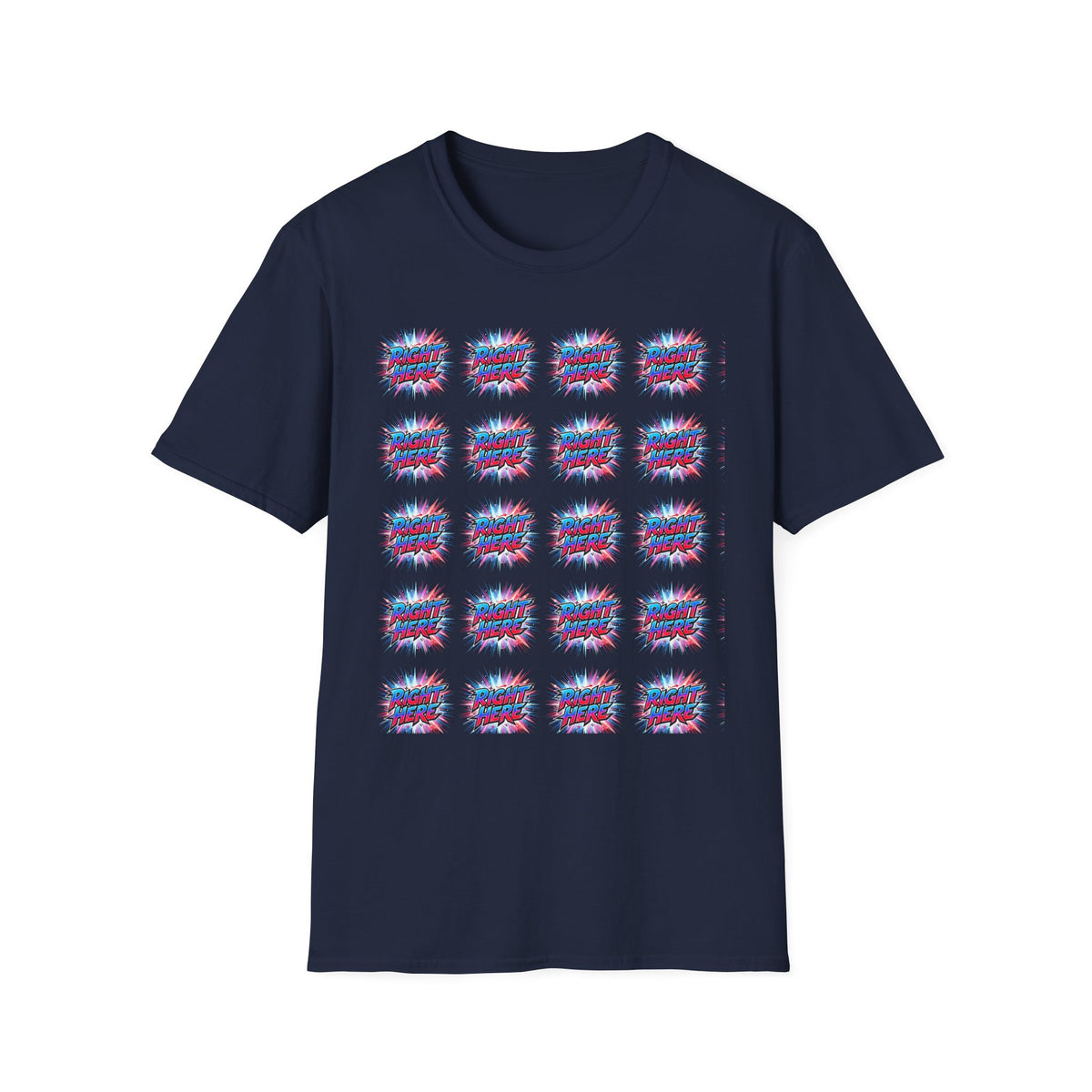 Right Here Graphic Tee — Retro Comic Pop Art Shirt