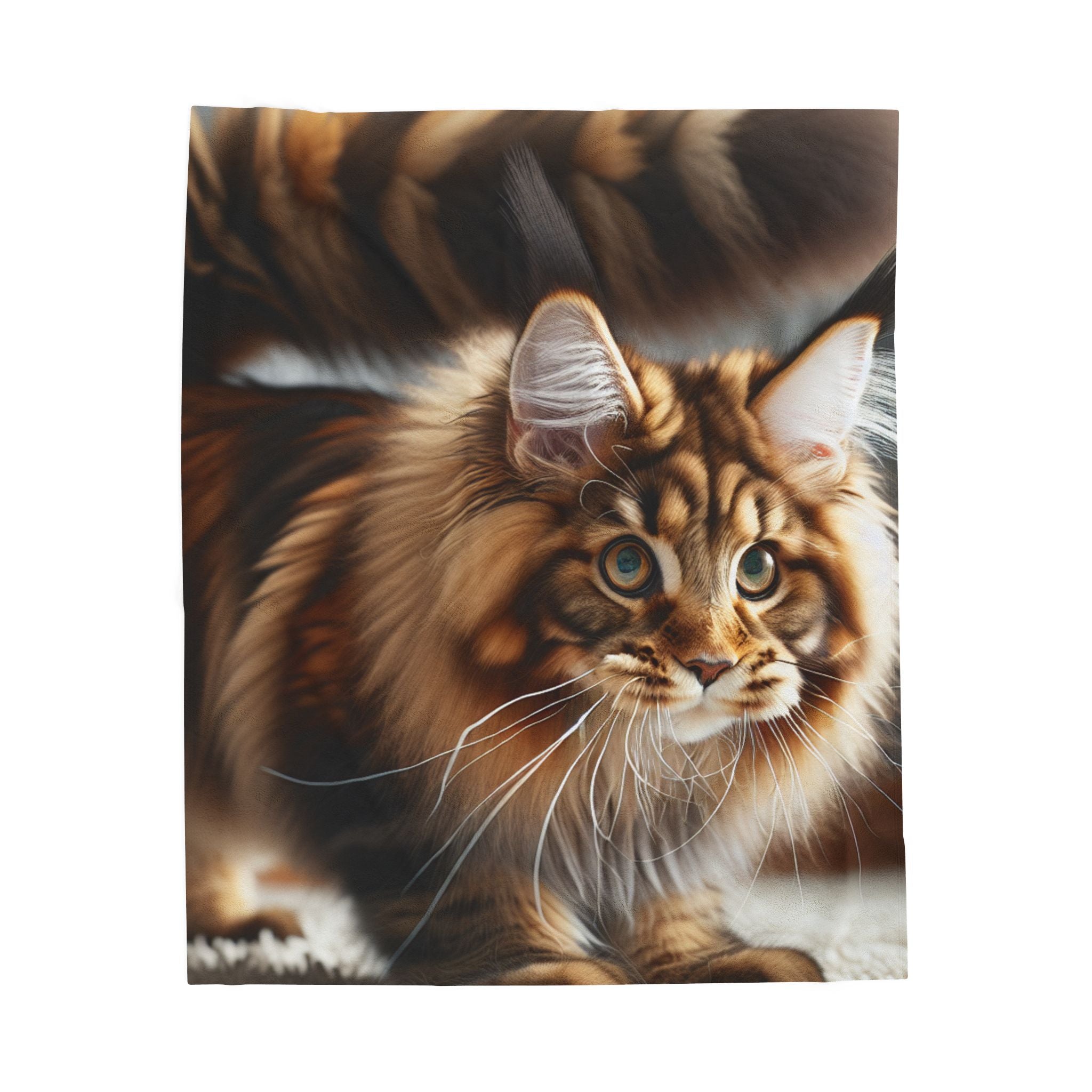 Velveteen Plush Blanket - Maine Coon Cat 2