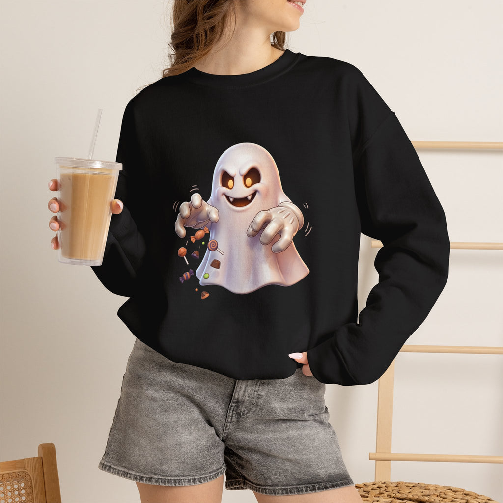 Candy Grabber Ghost Halloween Crewneck Sweatshirt