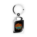 Metal Keyring — "Domestic Luxury Item, No Warranty Needed" Comic Design