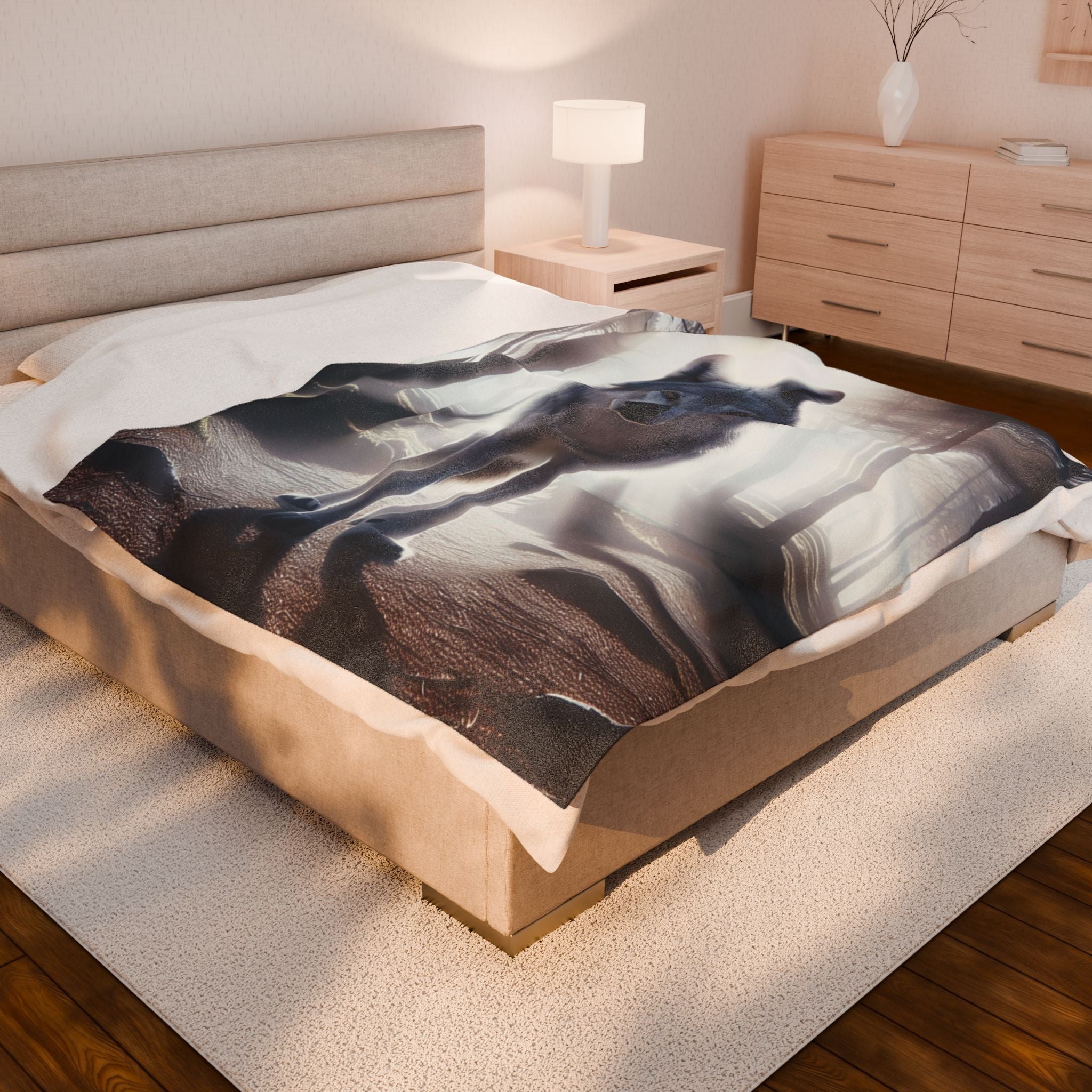 Velveteen Plush Blanket - Wolf