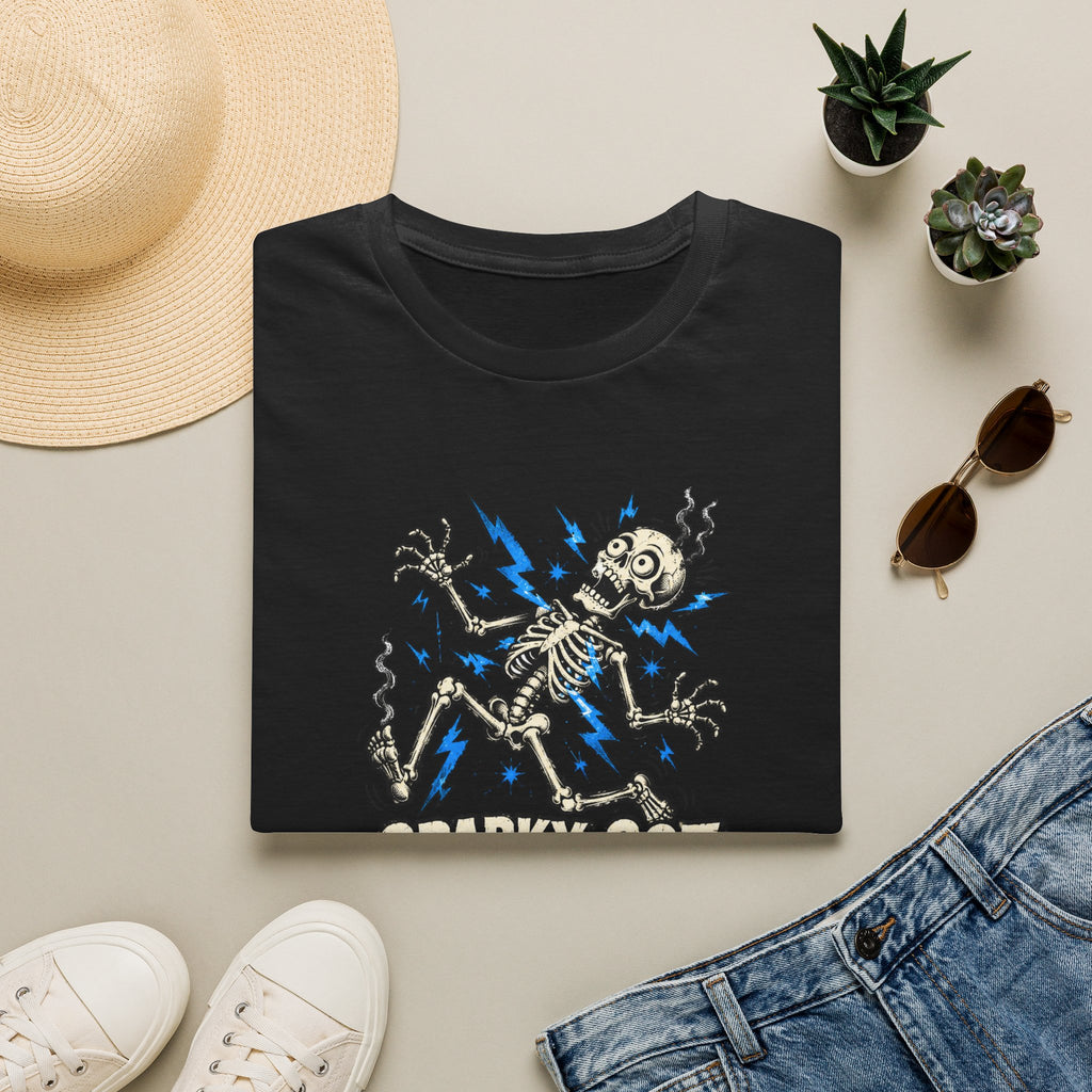 Sparky Got Zapped Skeleton Graphic T-Shirt