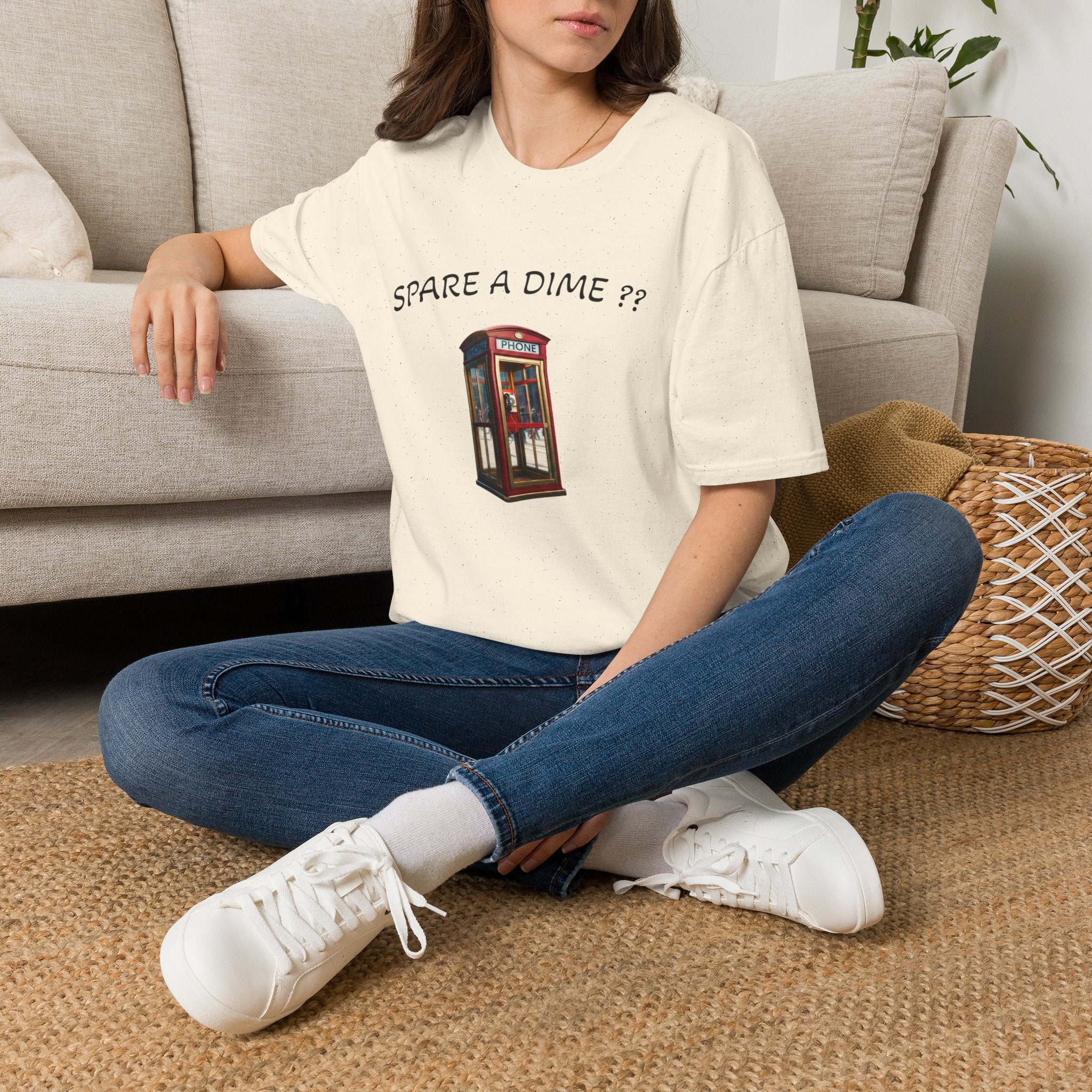Spare a Dime? Phone Booth Graphic T‑Shirt