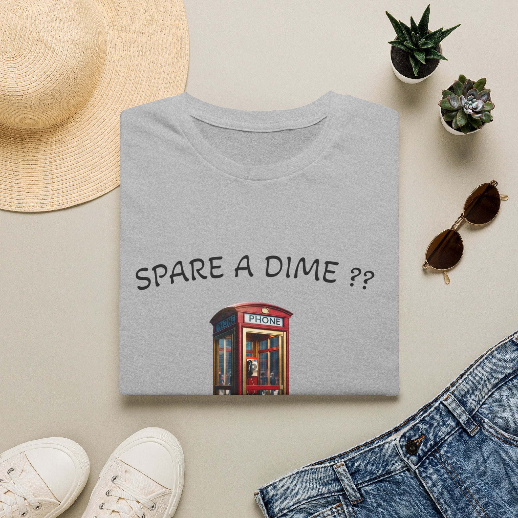 Spare a Dime? Phone Booth Graphic T‑Shirt
