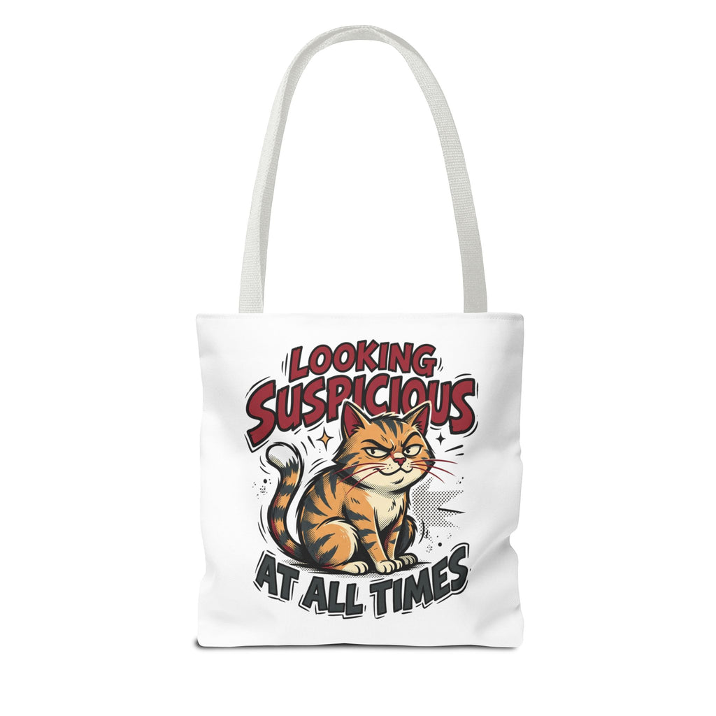 Looking Suspicious Cat Tote Bag - Funny Cat Lover Canvas Shopper