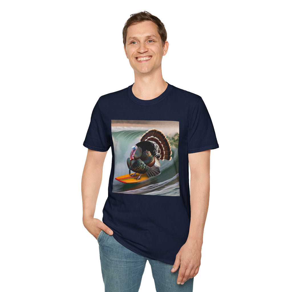 Surfing Turkey T-Shirt — Funny Thanksgiving Surfboard Graphic Tee