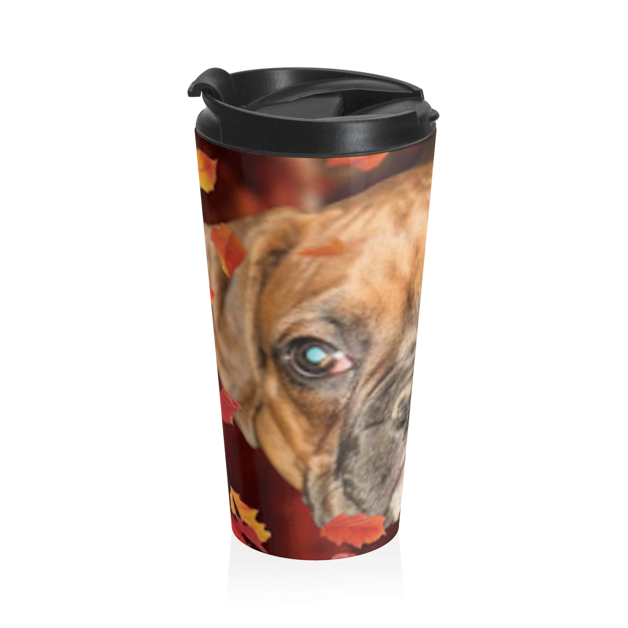 Boxer Pup Stainless Steel Travel Mug (15oz)