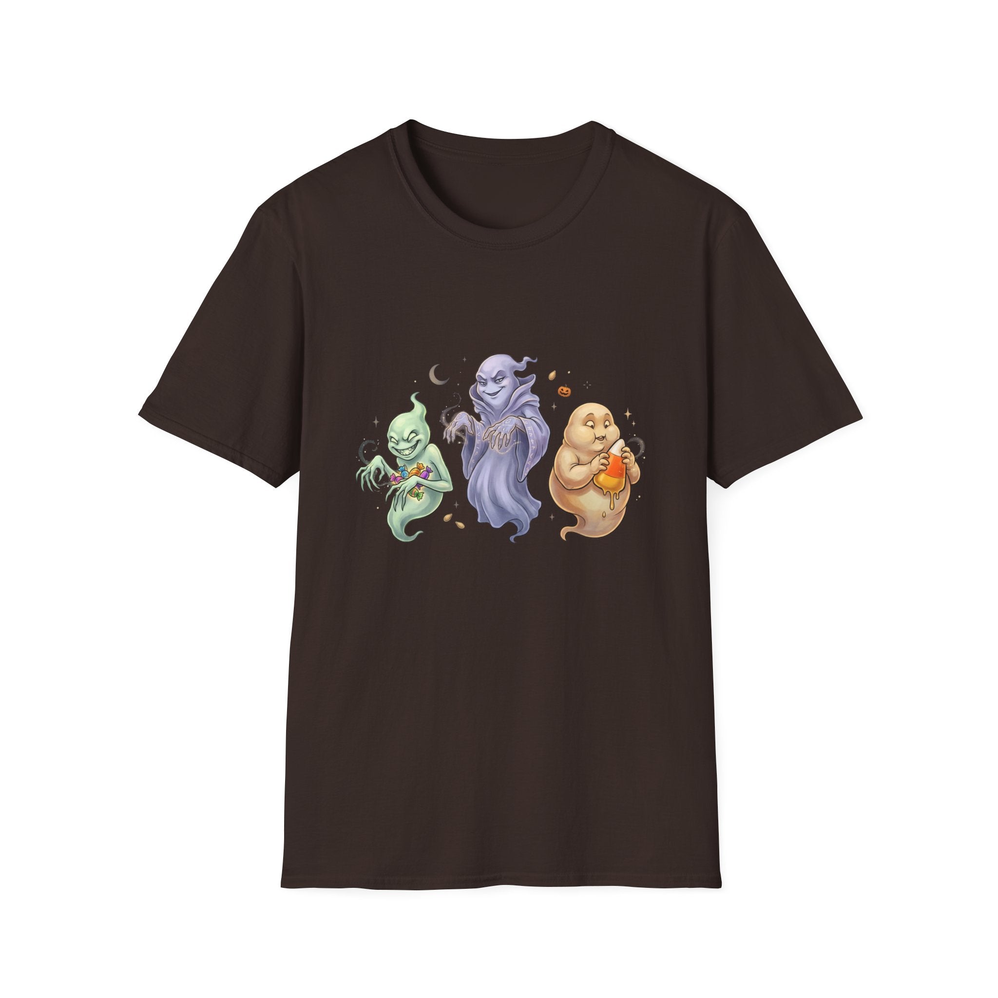 Three Quirky Ghosts Halloween Unisex Softstyle T-Shirt