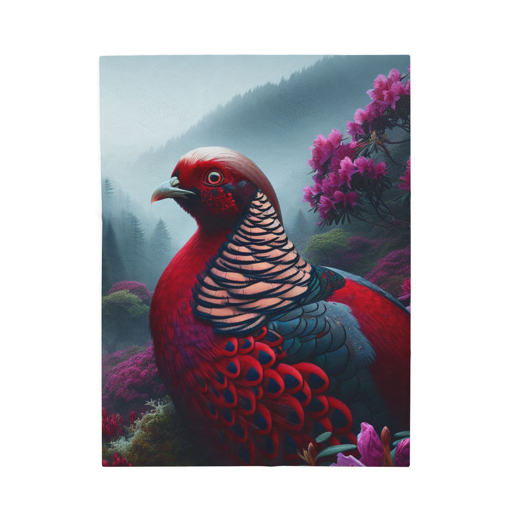 Colorful Bird II Velveteen Plush Blanket