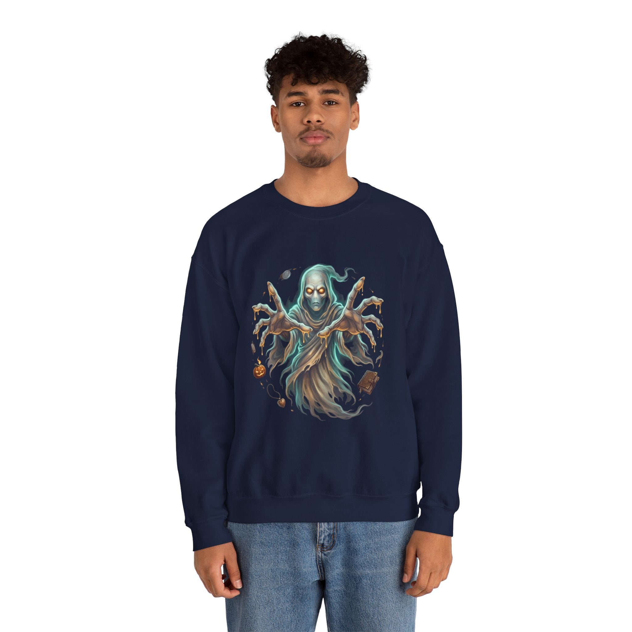 Hooded Wraith Halloween Crewneck Sweatshirt