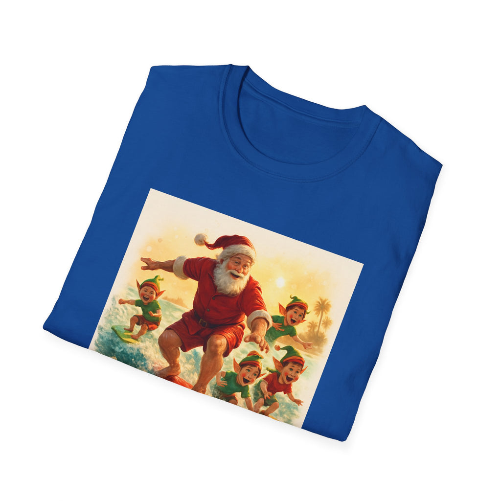 Surfing Santa Vintage Christmas T-Shirt