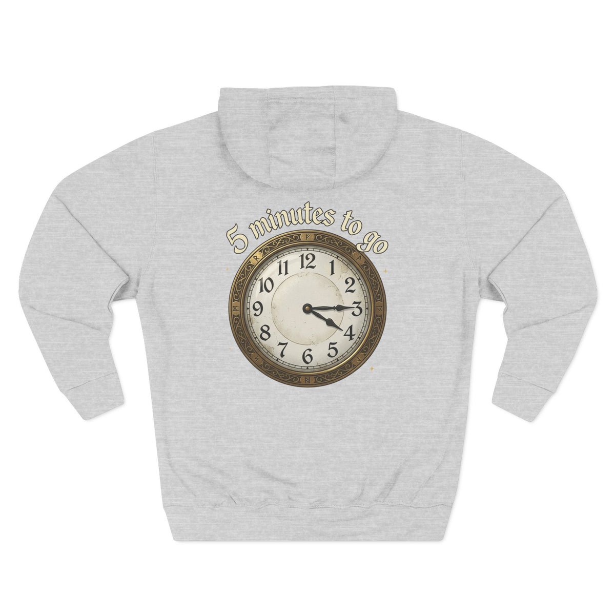 5 Minutes to Go Vintage Clock Graphic Hoodie