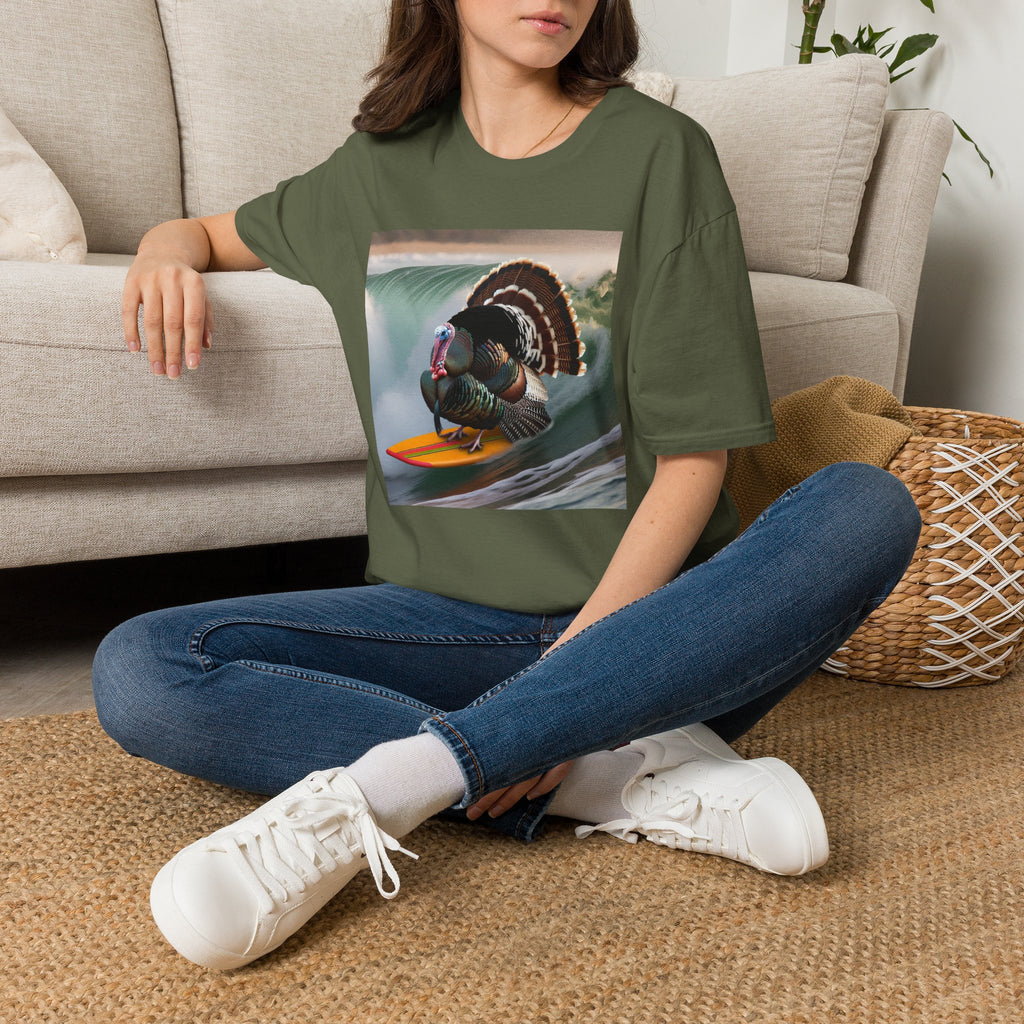 Surfing Turkey T-Shirt — Funny Thanksgiving Surfboard Graphic Tee