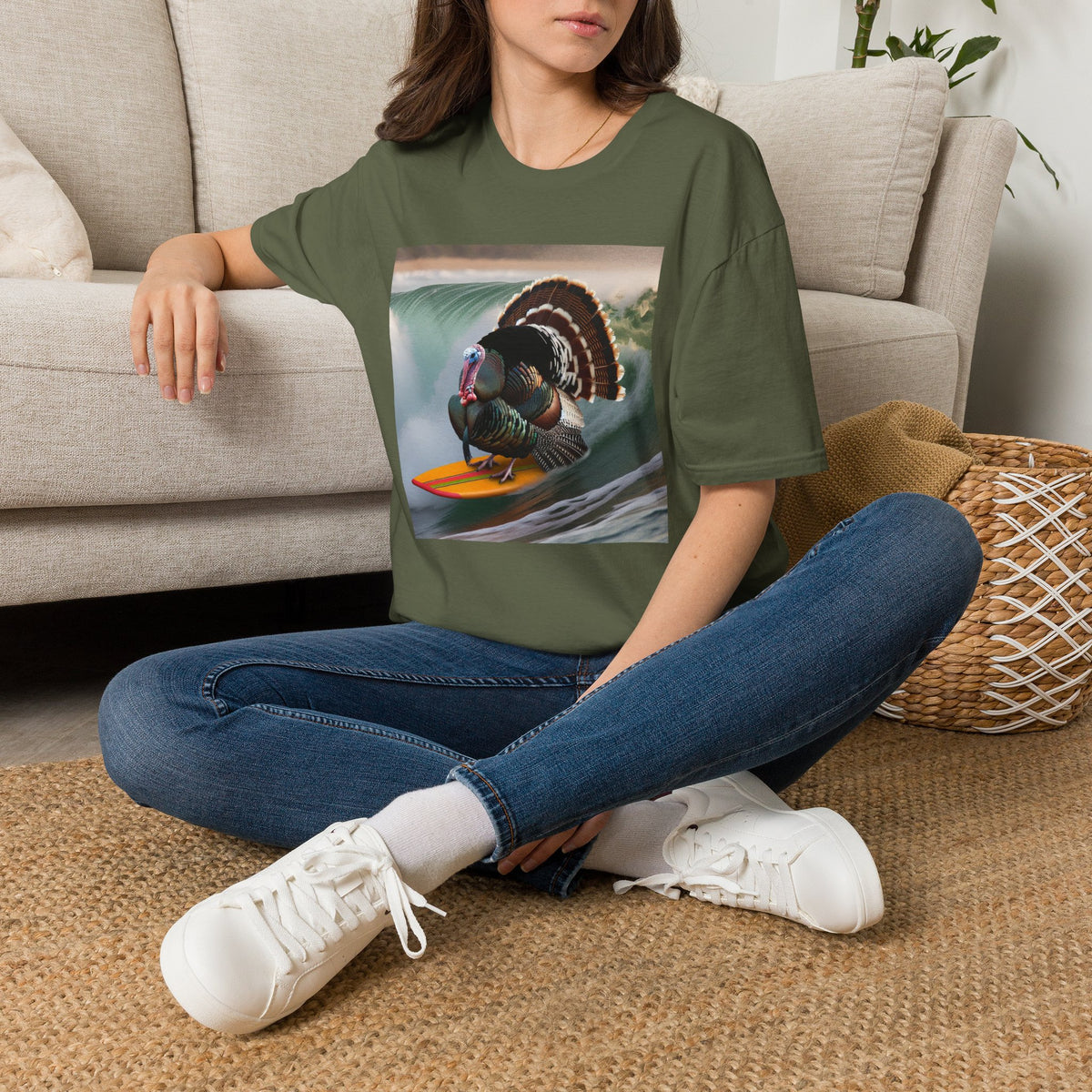 Surfing Turkey T-Shirt — Funny Thanksgiving Surfboard Graphic Tee