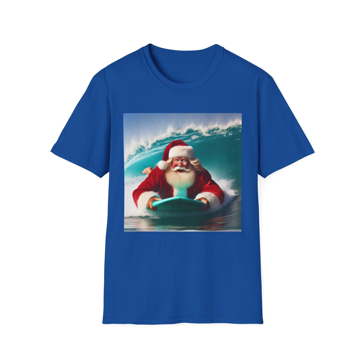 Surfing Santa T-Shirt — Funny Christmas Surf Holiday Tee