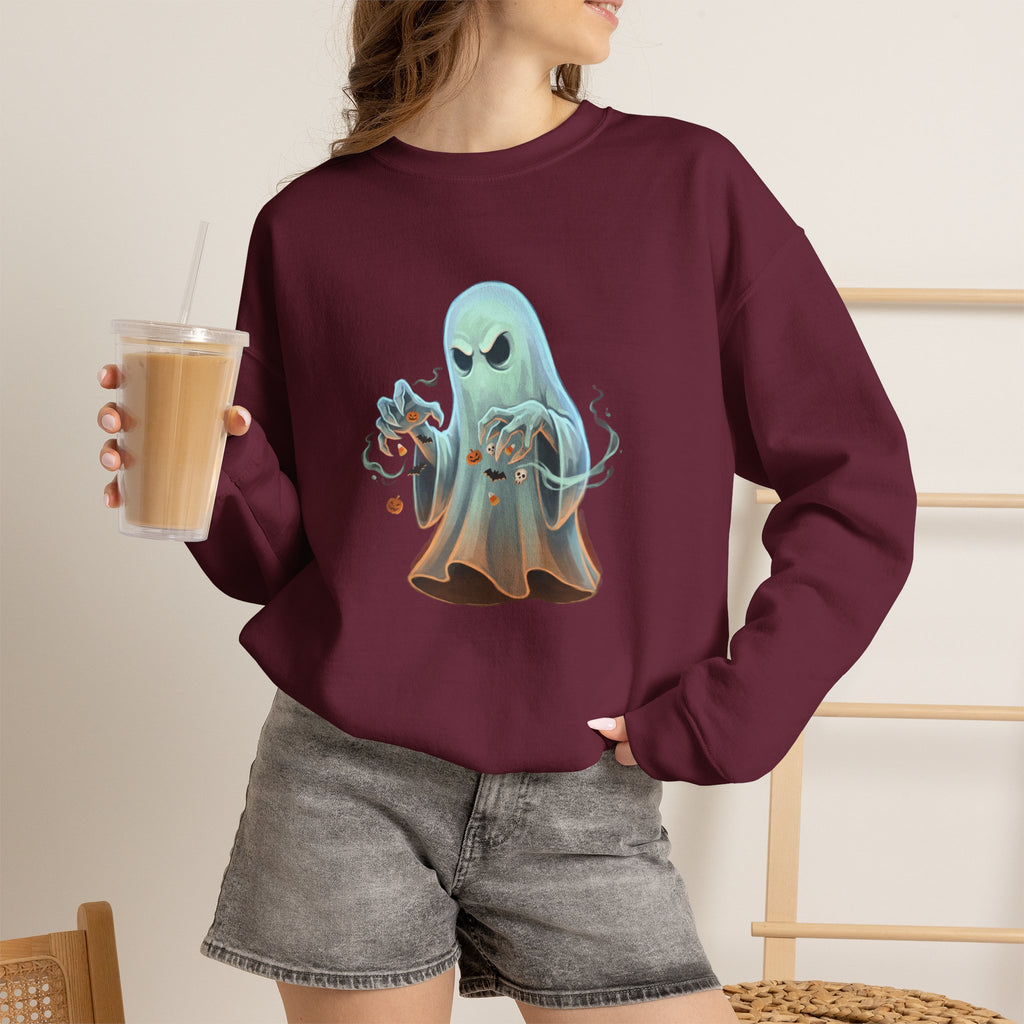 Grumpy Ghost Halloween Crewneck Sweatshirt