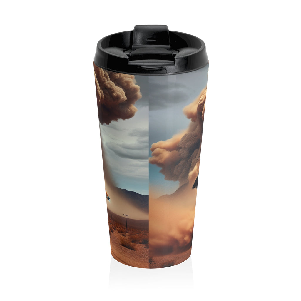 Roadrunner and Coyote Stainless Steel Travel Mug (15oz)