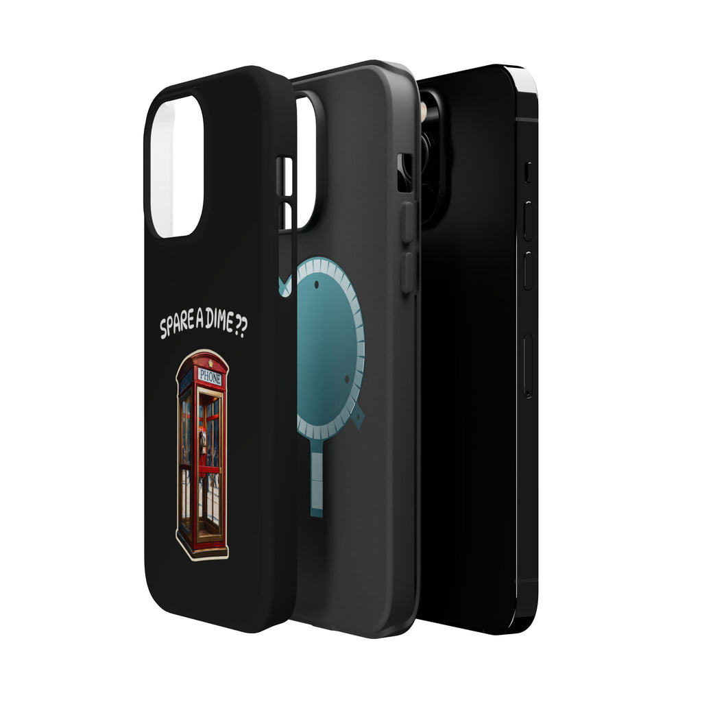 Phone Case — 'Spare a Dime?' Retro Phone Booth Magnetic Impact‑Resistant Case