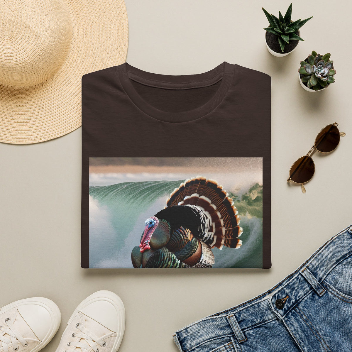 Surfing Turkey T-Shirt — Funny Thanksgiving Surfboard Graphic Tee