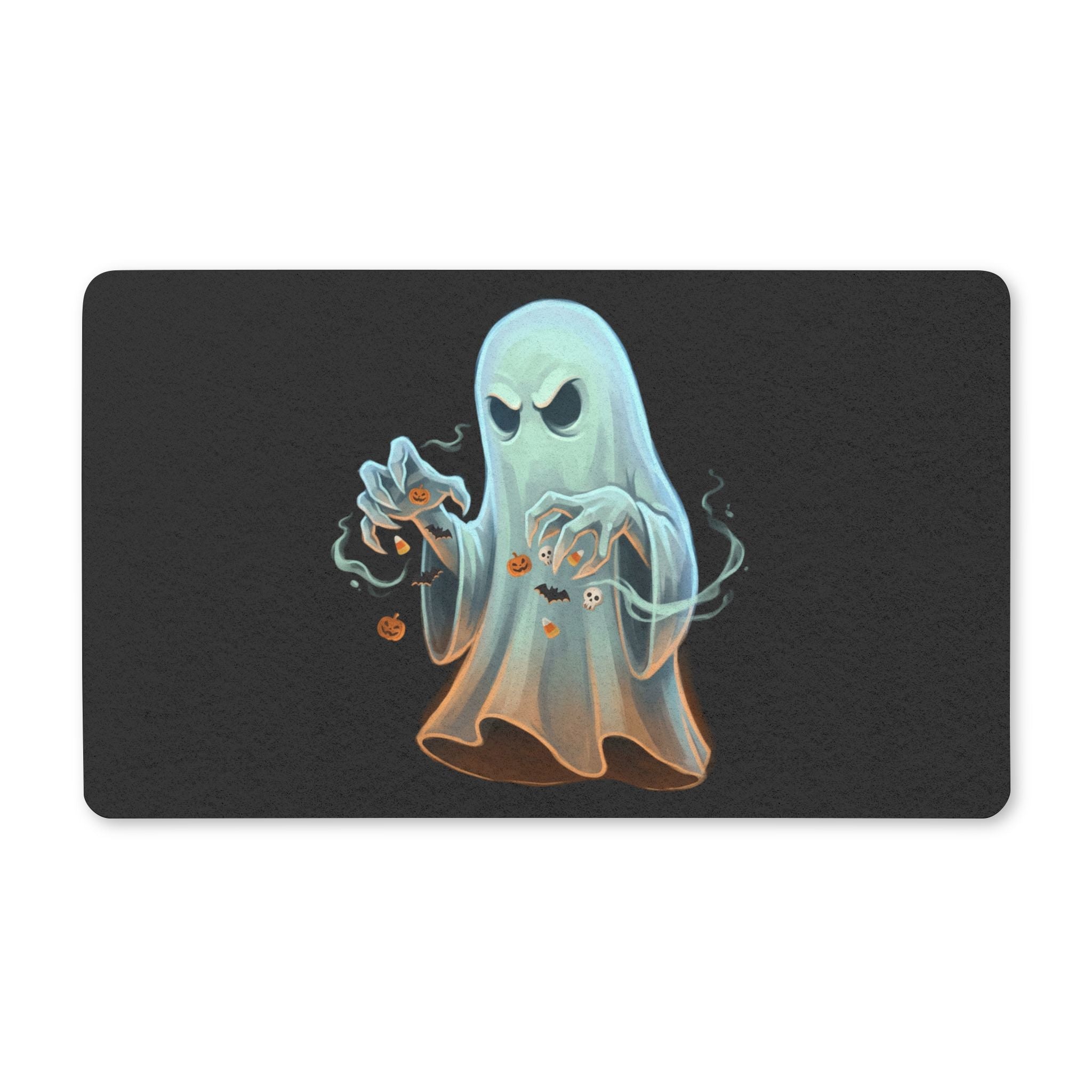 Classic Ghost with Pumpkins Halloween Doormat