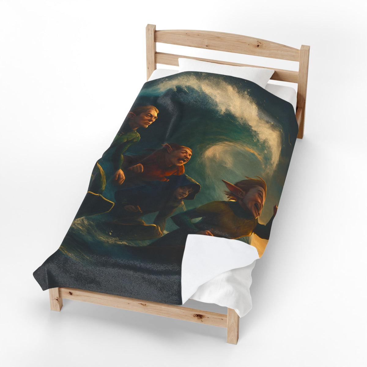 Santa’s Surfing Elves Velveteen Plush Blanket
