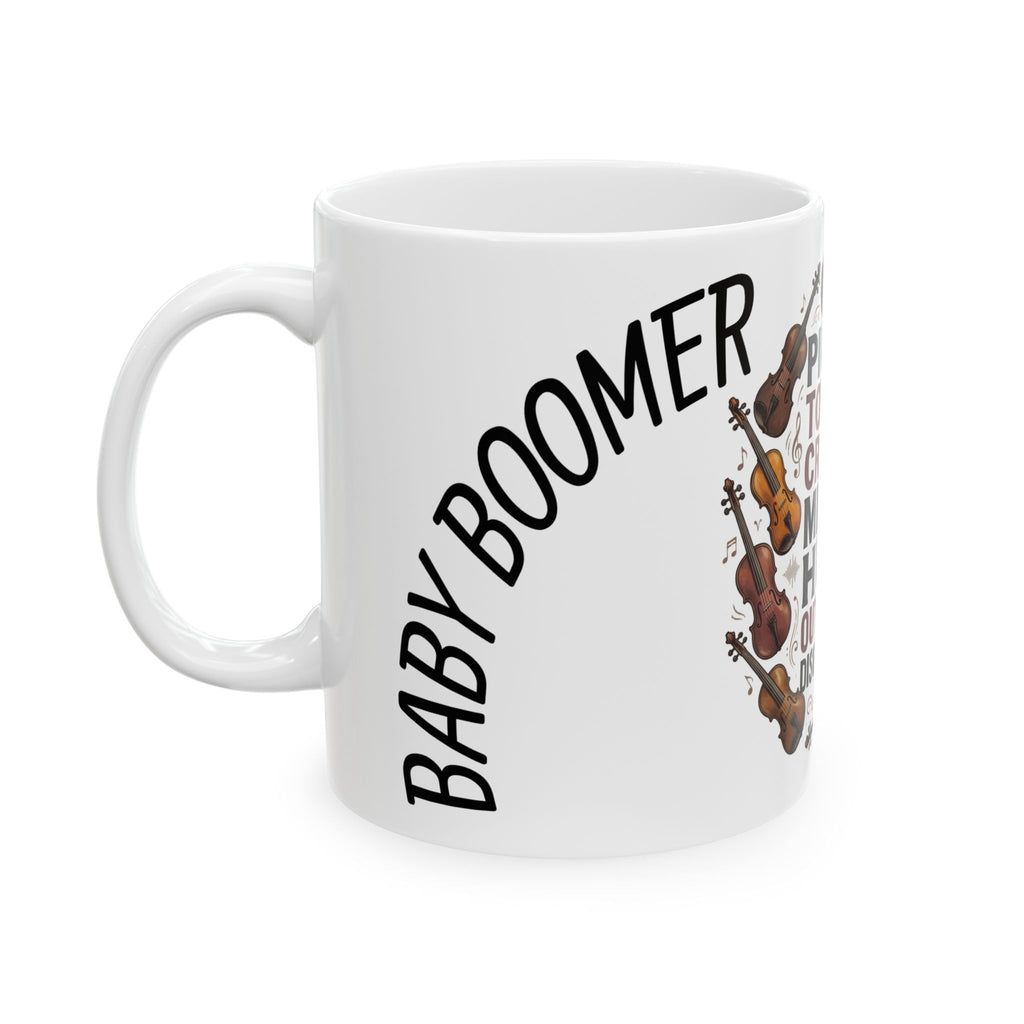 Funny Violinist Mug — 'Piqued, Touchy, Cranky, Miffed, Hurt' Musician Coffee Cup