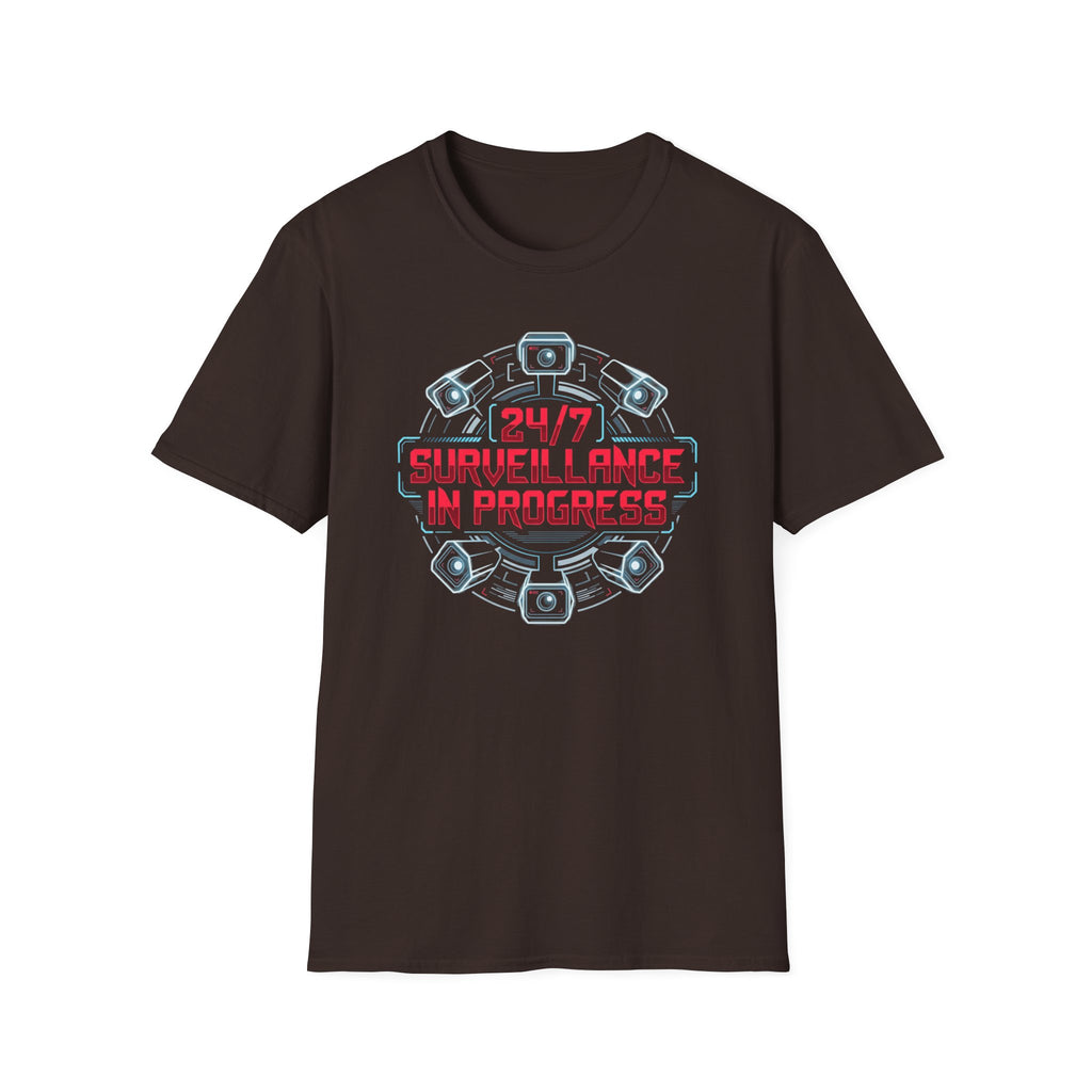 Surveillance T-Shirt — “24/7 Surveillance In Progress” Graphic Tee