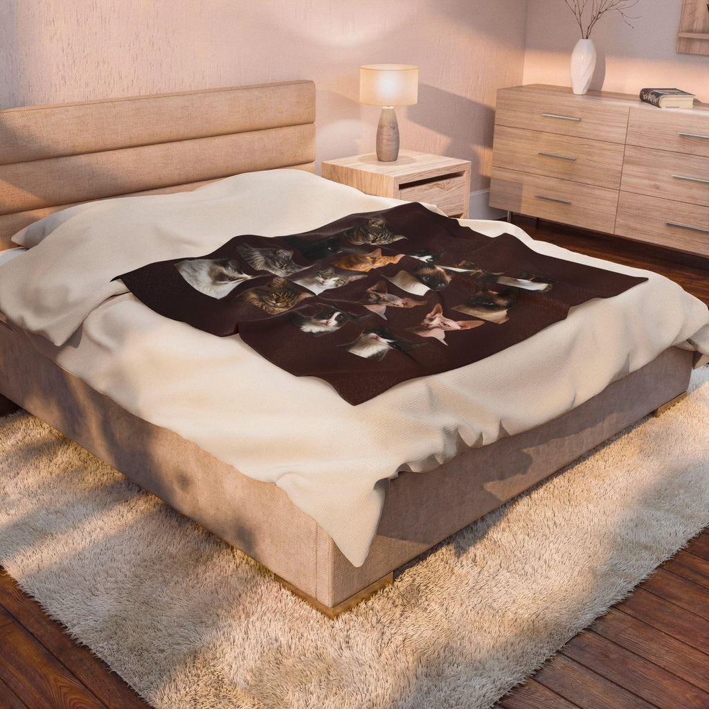 CAT LOVERS Velveteen Plush Blanket