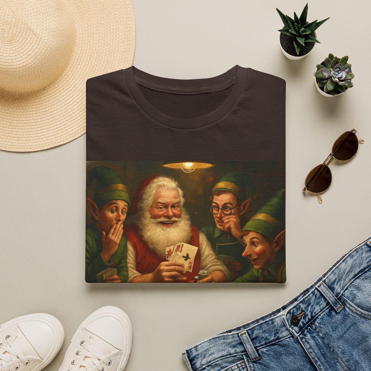 Santa Poker Night Christmas T-Shirt