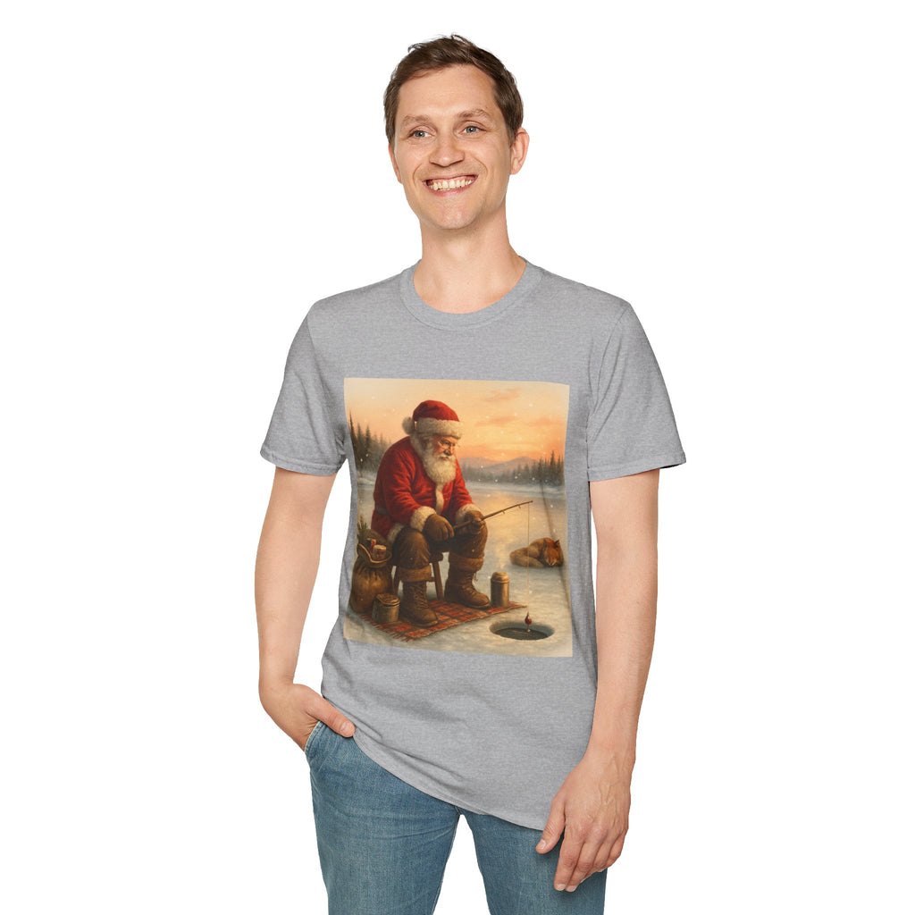 Santa Fishing Christmas T-Shirt