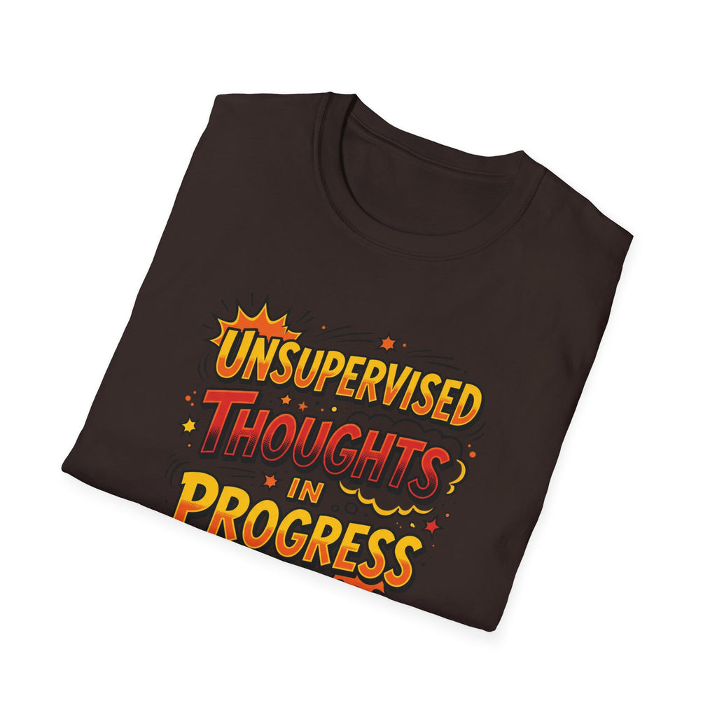T-Shirt — "Unsupervised Thoughts in Progress" Retro Comic Graphic