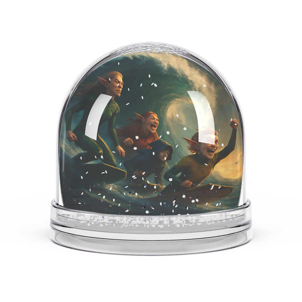 Fantasy Adventure Snow Globe — Flying Children Moonlit Scene