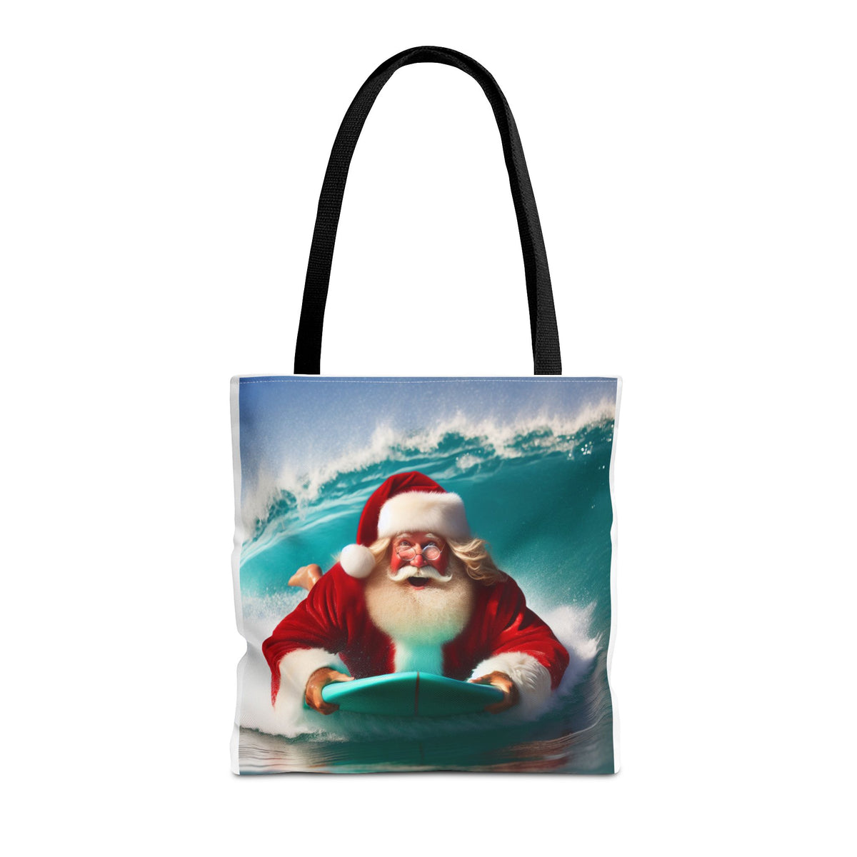 Christmas Surfing Santa Tote Bag – Festive Beach Holiday Shopper