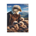 Velveteen Plush Blanket - Eagle with Baby Eagles