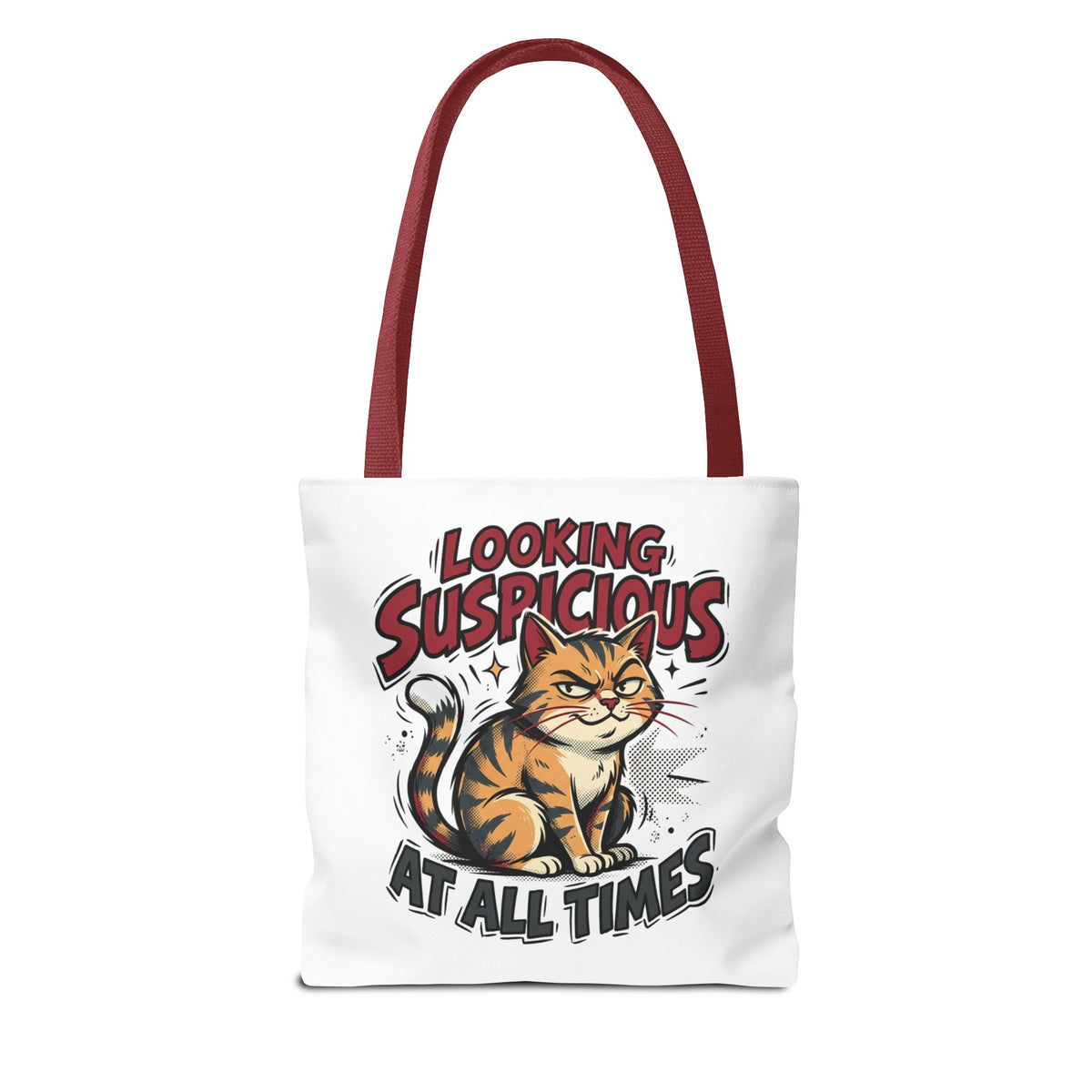 Looking Suspicious Cat Tote Bag - Funny Cat Lover Canvas Shopper
