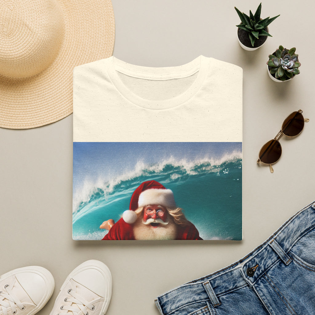 Surfing Santa T-Shirt — Funny Christmas Surf Holiday Tee