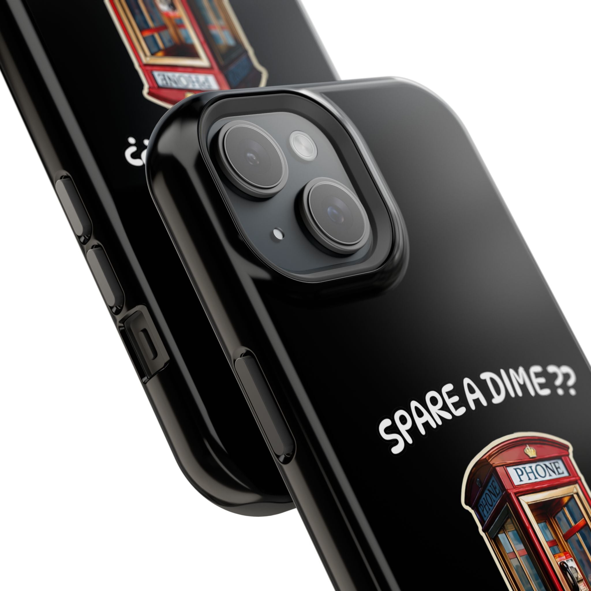 Phone Case — 'Spare a Dime?' Retro Phone Booth Magnetic Impact‑Resistant Case