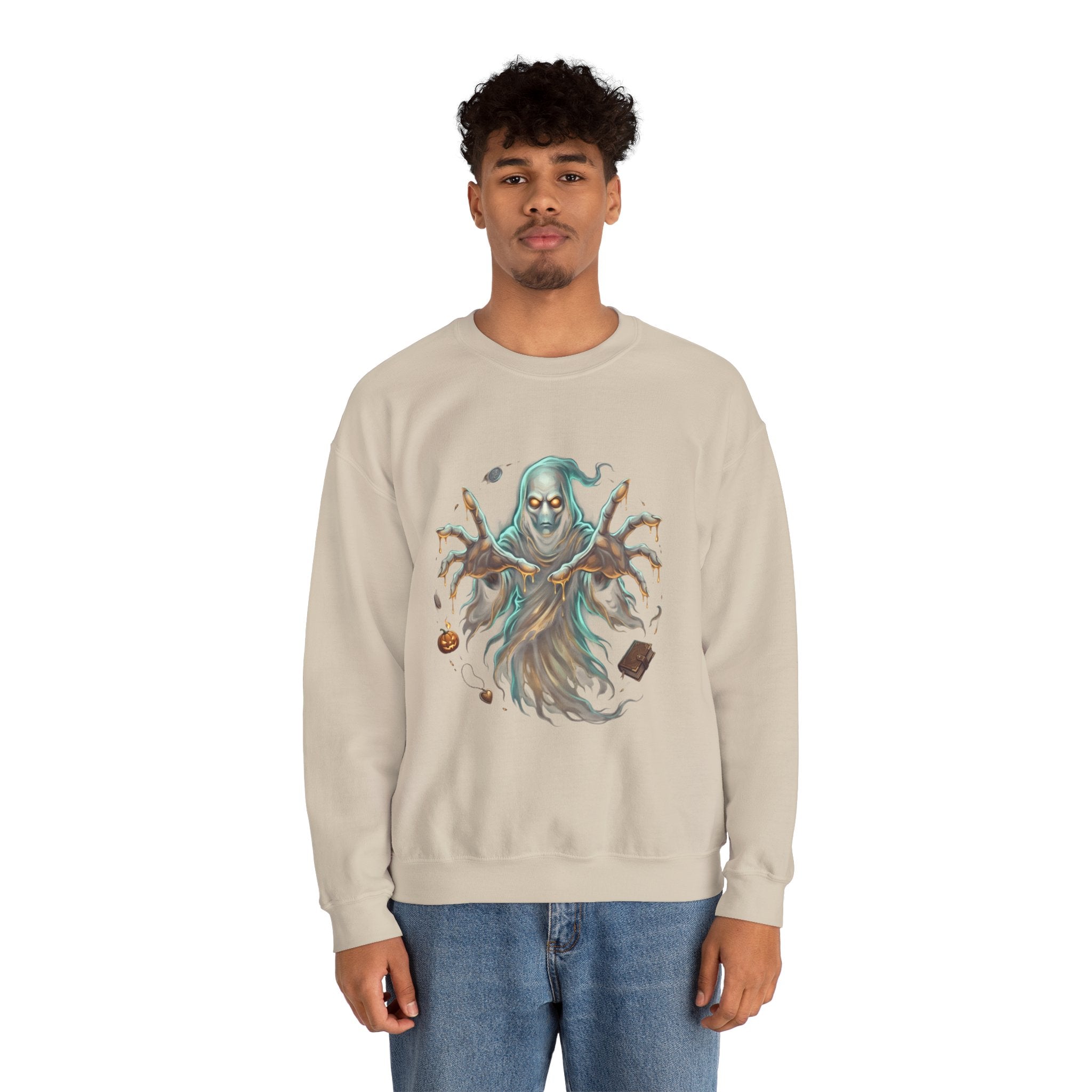 Hooded Wraith Halloween Crewneck Sweatshirt