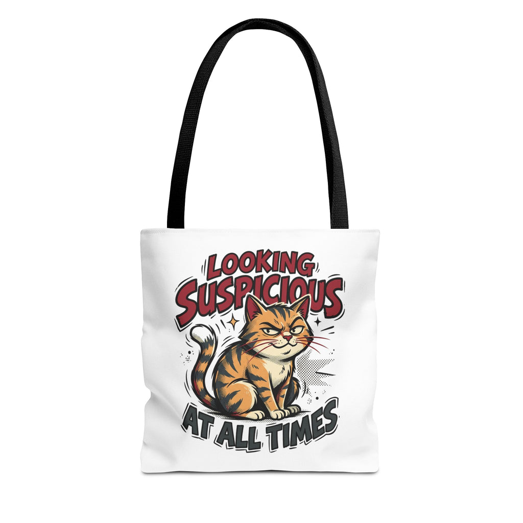 Looking Suspicious Cat Tote Bag - Funny Cat Lover Canvas Shopper