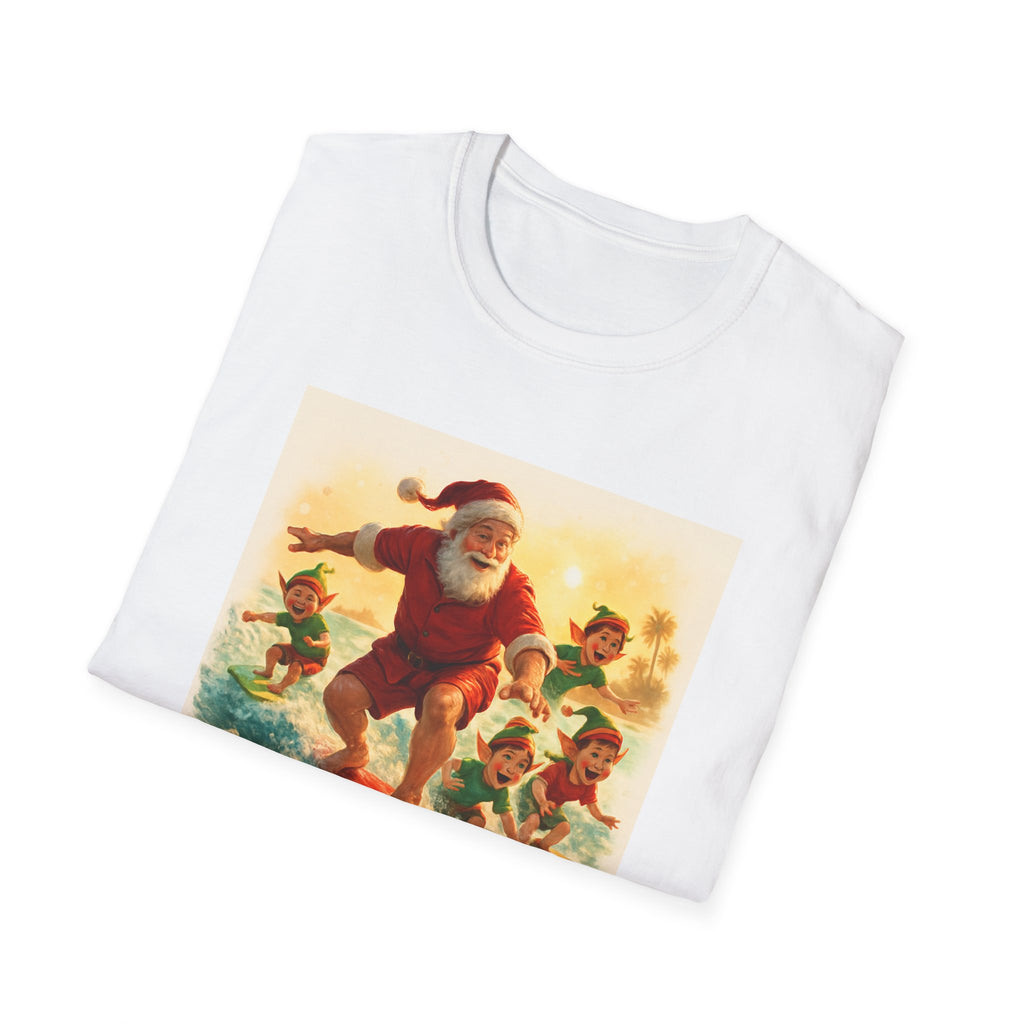 Surfing Santa Vintage Christmas T-Shirt