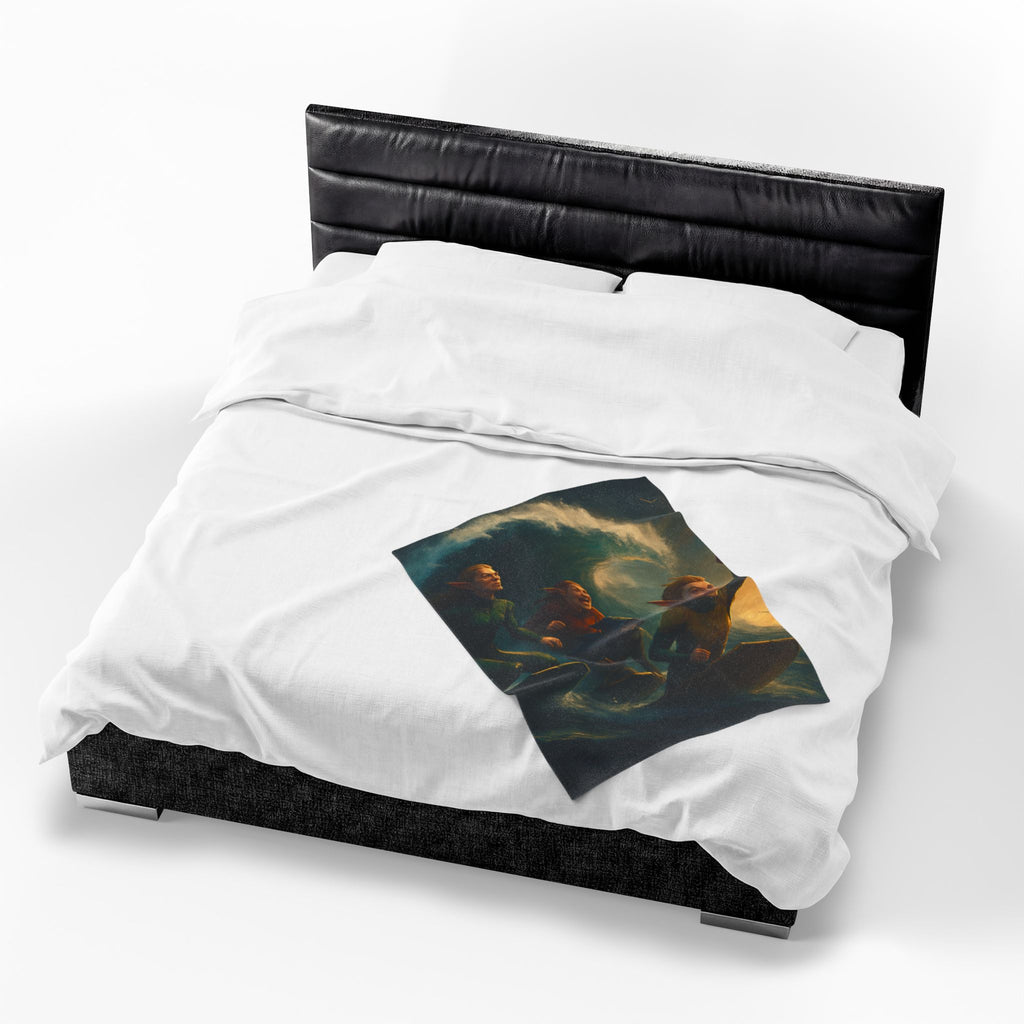 Santa’s Surfing Elves Velveteen Plush Blanket