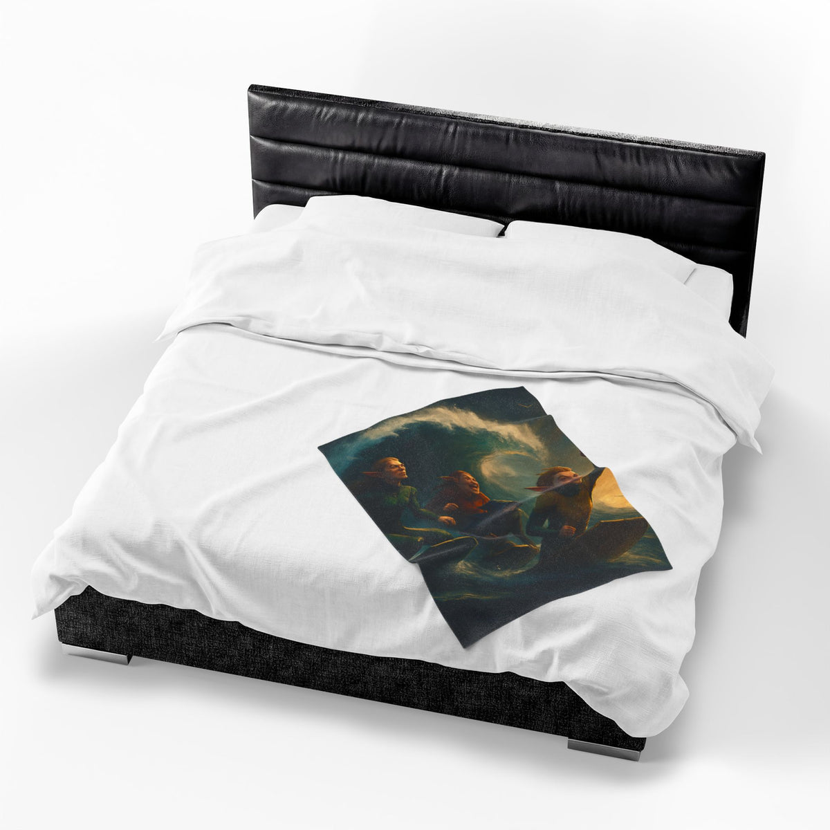 Santa’s Surfing Elves Velveteen Plush Blanket