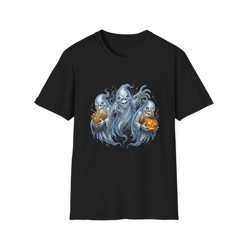 Three Menacing Ghosts Halloween Unisex Softstyle T-Shirt