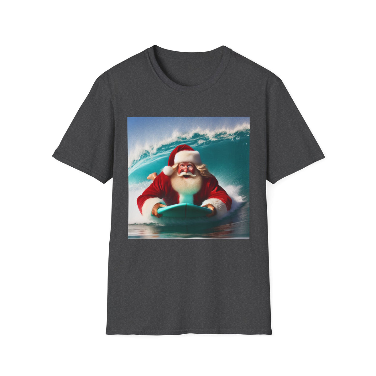 Surfing Santa T-Shirt — Funny Christmas Surf Holiday Tee
