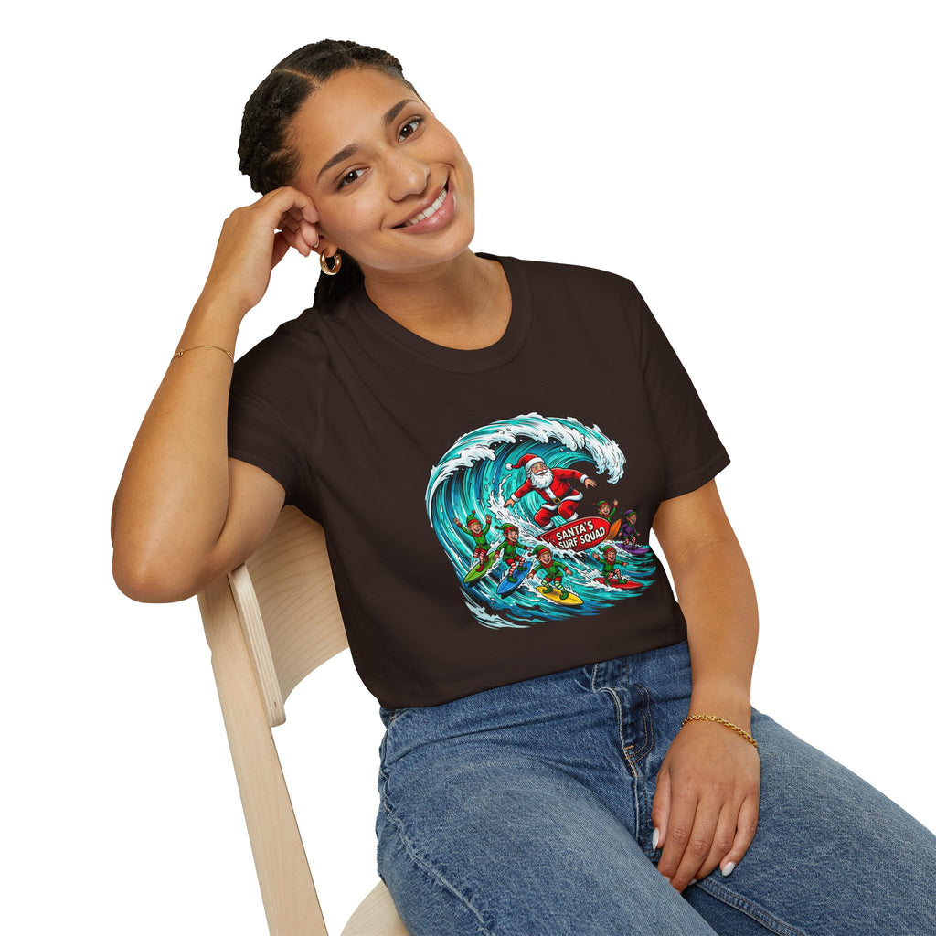 Santa’s Surf Christmas T-Shirt – Tropical Holiday Gift